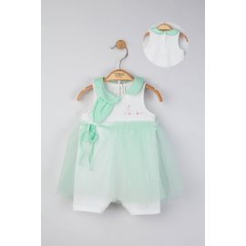 Salopeta de vara pentru bebelusi cu tulle, Tongs baby (Culoare: Verde, Marime: 0-3 Luni) JEMtgs_4200_1