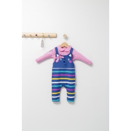 Set salopeta cu bluzita pentru bebelusi Colorful autum, Tongs baby (Culoare: Gri, Marime: 9-12 luni) JEMtgs_4437_6