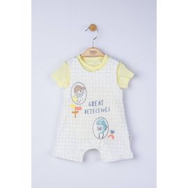 Set salopeta cu tricou Great detectives pentru bebelusi, Tongs baby (Culoare: Albastru, Marime: 9-12 luni) JEMtgs_4099_3