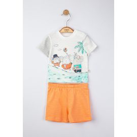 Set tricou de vara cu pantalonasi pentru bebelusi Swim, Tongs baby (Marime: 18-24 Luni, Culoare: Somon) JEMtgs_4142_6