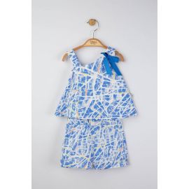 Set elegant bluzita de vara cu pantalonasi pentru fetite Mystery, Tongs baby (Culoare: Albastru, Marime: 12-18 Luni) JEMtgs_4282_1