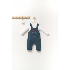 Set cu salopeta si bluzita pentru bebelusi Monster, Tongs baby (Culoare: Gri, Marime: 6-9 luni) JEMtgs_4408-3