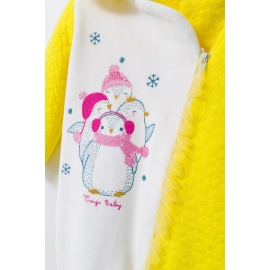 Salopeta pentru bebelusi de iarna Pinguins, Tongs baby (Culoare: Galben, Marime: 0-3 Luni) JEMtgs_4531_4