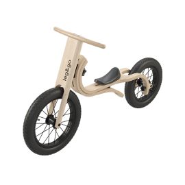 Bicicleta de balans fara pedale 3 in 1 pentru copii, lemn natur, leg&go KDGBAL004454