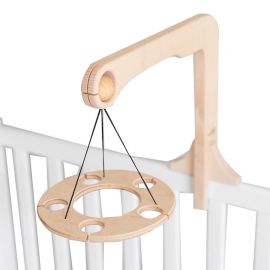 Carusel Montessori din lemn pentru patut bebelusi, Mobbli KDGMBL-M01