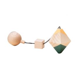 Jucarie Montessori din lemn, octaedru pentru centru activitati, galben-verde, Mobbli KDGMBL-FG-CL-01