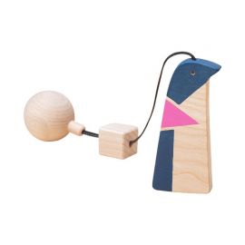 Jucarie Montessori din lemn, pinguin pentru centru activitati, albastru-roz, Mobbli KDGMBL-ZW-CL-08