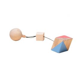 Jucarie Montessori din lemn, romboedru pentru centru activitati, roz-albastru, Mobbli KDGMBL-FG-CL-04
