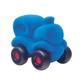 Jucarie cauciuc natural Trenul Choo-Choo, albastru, 16 cm, Rubbabu KDGRU21005