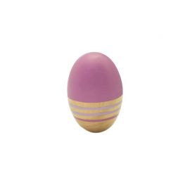 Maraca jucarie muzicala in forma de ou, din lemn, roz, MAMAMEMO KDGAS83528