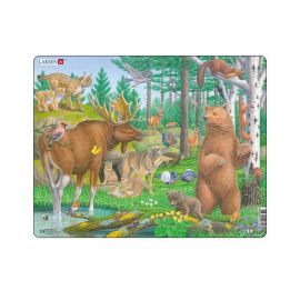 Puzzle maxi Animale din padure, orientare tip vedere, 29 de piese, Larsen KDGLS-FH36
