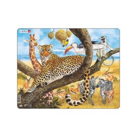 Puzzle maxi Leopard, orientare tip vedere, 48 de piese, Larsen KDGLS-FH8