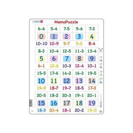 Puzzle maxi Memo cu scaderi cu numere intre 0 si 20, orientare tip portret, 40 de piese, Larsen KDGLS-GP8