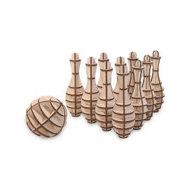 Set constructie mini cu mecanism Puzzle 3D MINI BOWLING din lemn 131 piese @ EWA KDGEWA00027