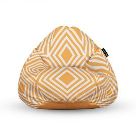 Fotoliu Units Puf Bean Bag tip para L, impermeabil, indoor/outdoor, sac interior, cu maner, 80 x 80 x 60 cm, Diamond, Orange BEANUNB-PR-L-EXT-157