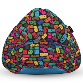 Fotoliu Units Puf Bean Bag tip para L, impermeabil, indoor/outdoor, sac interior, cu maner, 80 x 80 x 60 cm, domino colorat BEANUNB-PR-L-EXT-126