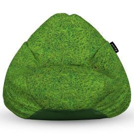 Fotoliu Units Puf Bean Bag tip para L, impermeabil, indoor/outdoor, sac interior, cu maner, 80 x 80 x 60 cm, iarba verde BEANUNB-PR-L-EXT-035