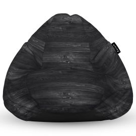 Fotoliu Units Puf Bean Bag tip para L, impermeabil, indoor/outdoor, sac interior, cu maner, 80 x 80 x 60 cm, lemn negru BEANUNB-PR-L-EXT-004