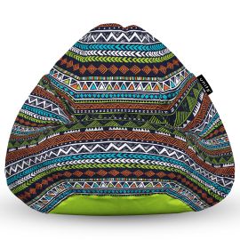 Fotoliu Units Puf Bean Bag tip para L, impermeabil, indoor/outdoor, sac interior, cu maner, 80 x 80 x 60 cm, tribal aztec BEANUNB-PR-L-EXT-066