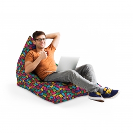 Fotoliu Units Puf Bean Bag tip Lounge, impermeabil, indoor/outdoor, sac interior, cu maner, 155 x 83 x 65 cm, domino colorat BEANUNB-LGA-L-EXT-126