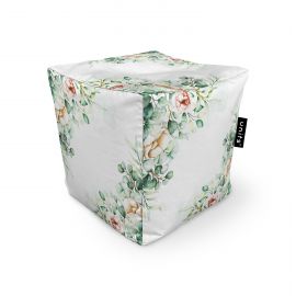Fotoliu Units Puf Bean Bag tip cub, impermeabil, floral alb BEANUNB-CU-045-033