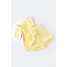 Set tricou cu panataloni scurti - 100% bumbac organic - Galben, Baby Cosy (Marime: 9-12 luni) JEMBC-CSYW1022-9