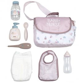 Gentuta de infasat pentru papusa Smoby Baby Nurse Changing Bag crem cu accesorii HUBS7600220369