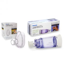 Set Camera de inhalare si Masca medie 1-5 ani LiteTouch Philips Respironics BITsetoptichamberM