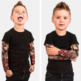 Tricou copii negru cu tatuaj (Marime: 90, Model: Model A) JEMtrtatuaj12