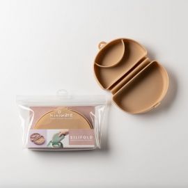 Recipient diversificare hrana bebelusi Miniware Silifold, 100% din silicon alimentar, Almond Butter JEMmw_SLFSAB