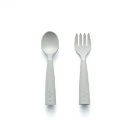 Set de tacamuri bebelusi Miniware My First Cutlery, 100% din materiale naturale biodegradabile, Dove Grey JEMmw_MWMFCG