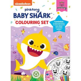 Set 8 fise de colorat cu 6 creioane Baby Shark Colouring Set Alligator AB3321BSCS2 BBJAB3321BSCS2_Initiala