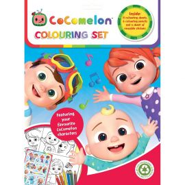 Set 8 fise de colorat cu stickere si 6 creioane Cocomelon Colouring Set Alligator AB3310CMCS2 BBJAB3310CMCS2_Initiala