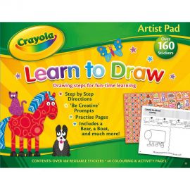 Bloc de colorat Crayola Learn to Draw cu stickere Alligator AB2966CYAR2 BBJAB2966CYAR2_Initiala