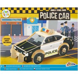 Set de Constructie Lemn Vehicule 3D Grafix GR400079 BBJGR400079_Masina Politie