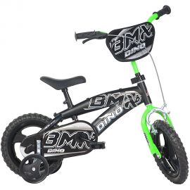 Bicicleta copii Dino Bikes 12' BMX negru si verde HUBDB-125XL-0401-BG
