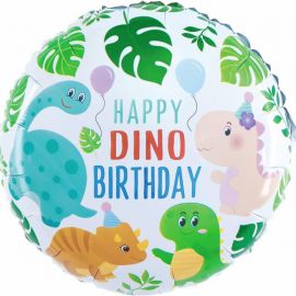 Balon din folie 46 cm cu dinozauri Happy Dino Birthday JUBHB-460595
