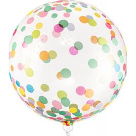 Balon transparent Bobo cu confetti multicolor 40cm JUBHB-ORB16-2-000
