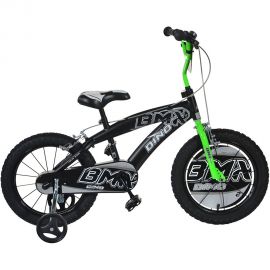 Bicicleta copii Dino Bikes 14' BMX negru si verde HUBDB-145XC-0401-BG