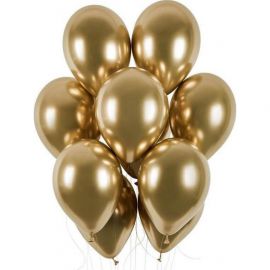 Set 50 baloane din latex auriu cromat JUBHB-gb120/88