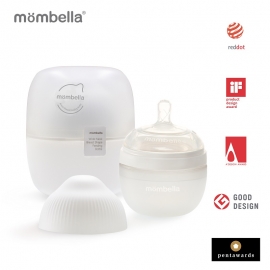 Biberon Anticolici Mombella Breast-Like, 120ml, Tetina S flux lent, 100% Silicon, Ivory KRT8136