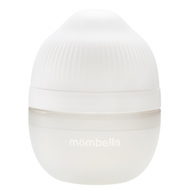 Biberon Anticolici Mombella Breast-Like, 120ml, Tetina S flux lent, 100% Silicon, Ivory KRT8136