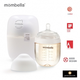 Biberon Anticolici Mombella Breast-Like, 210ml, Tetina M flux mediu, PPSU, Ivory KRT8141