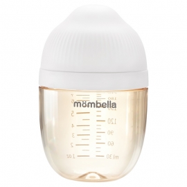 Biberon Anticolici Mombella Breast-Like, 210ml, Tetina M flux mediu, PPSU, Ivory KRT8141