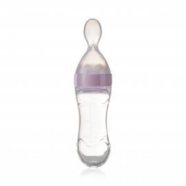 Lingurita cu rezervor pentru bebelusi, BabyJem, cu capac protectie, 90 ml (Culoare: Gri) JEMbj_8061