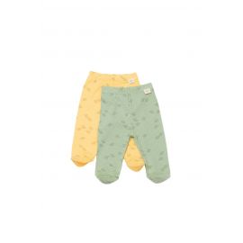 Set 2 pantalonasi cu botosei Printed, BabyCosy, 50% modal+50% bumbac, Lamaie/Verde (Marime: 6-9 luni) JEMBC-CSYM11615-6