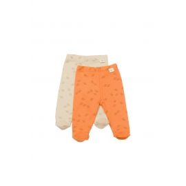 Set 2 pantalonasi cu botosei Printed, BabyCosy, 50% modal+50% bumbac, Stone/Apricot (Marime: 6-9 luni) JEMBC-CSYM11616-6