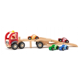 Jucarie din lemn - Camion cu masini de curse TSG90790