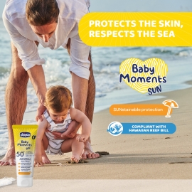 Crema protectie solara Chicco Baby Moments SPF 50+, 75ml, 0luni+ CHC11259-9