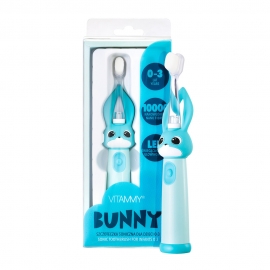 Periuta de dinti electrica Vitammy Bunny Light Blue, pentru copii 0-3 ani, cu lumina LED si... BITVitammyBunnyLightBlue